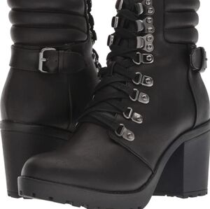 Mia Women's Black Leather Ankle Boots Size 9M